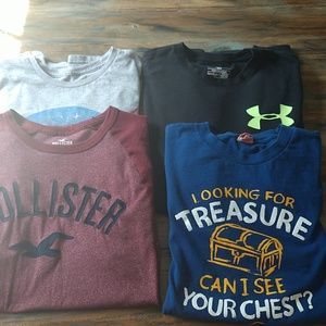 LOT of (4) Men's Shirts (Under Armour & Hollister)